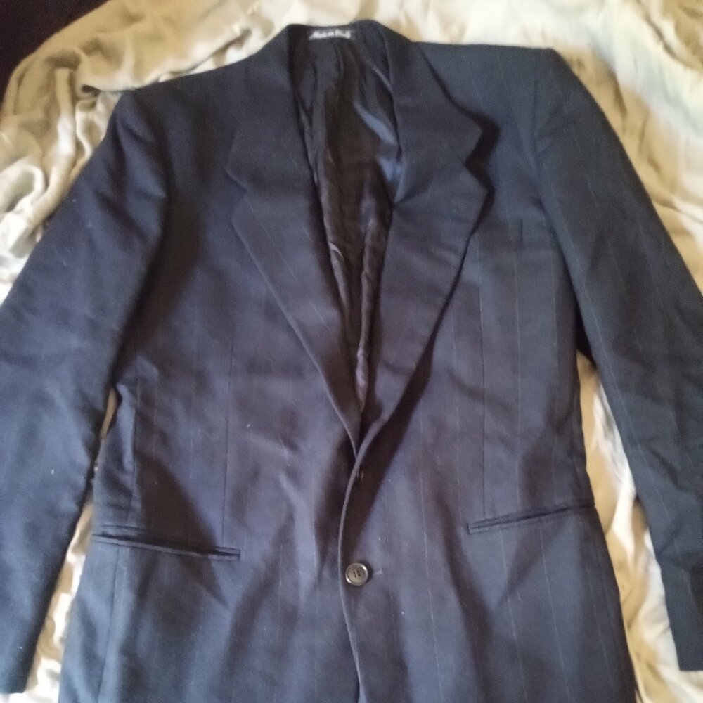 Armani Black Pinstripe Blazer Sport Coat Suit Jacket